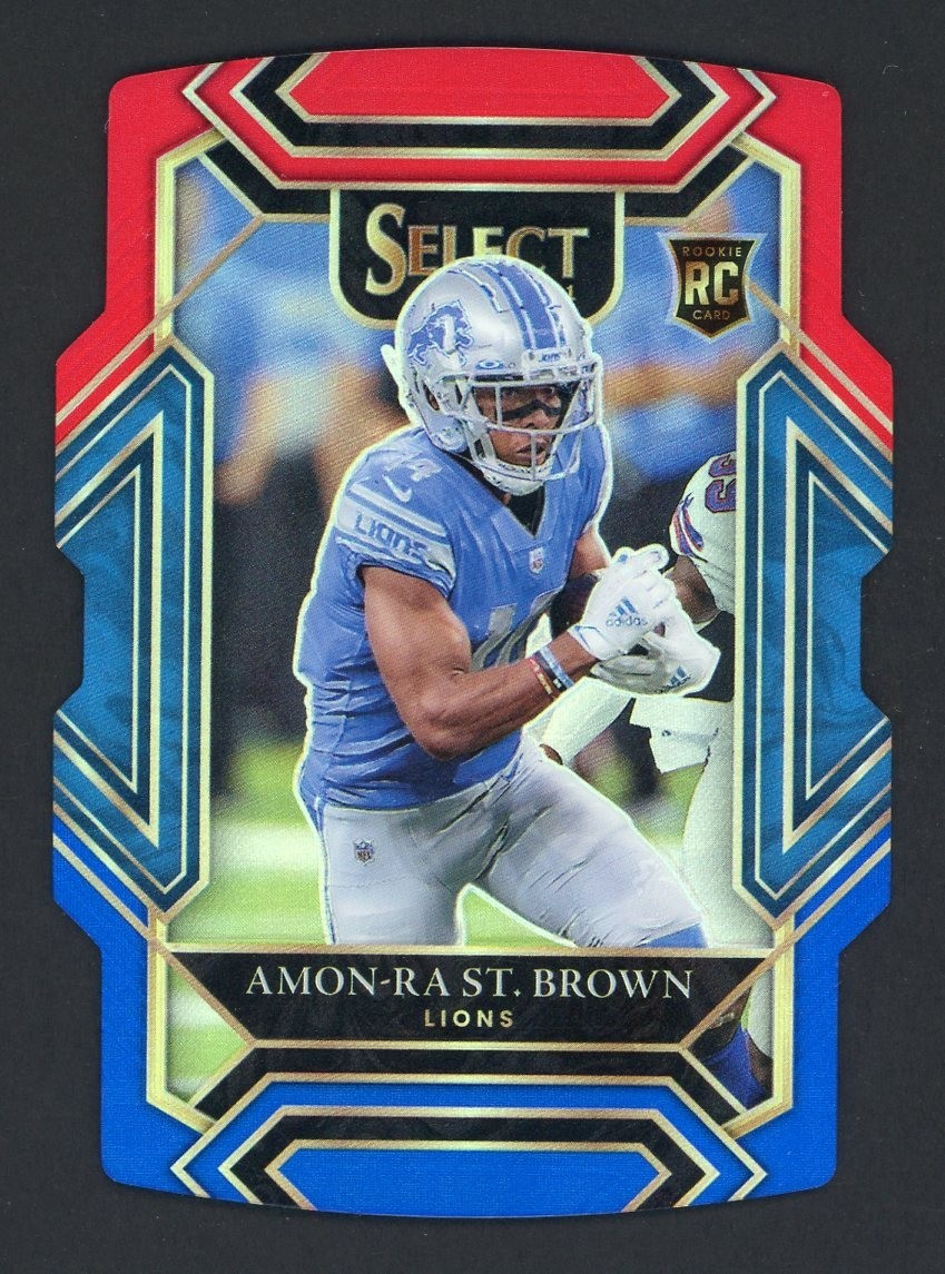 2021 Select Club Level Die-Cut Red Blue Prizm #273 Amon-Ra St. Brown RC Rookie