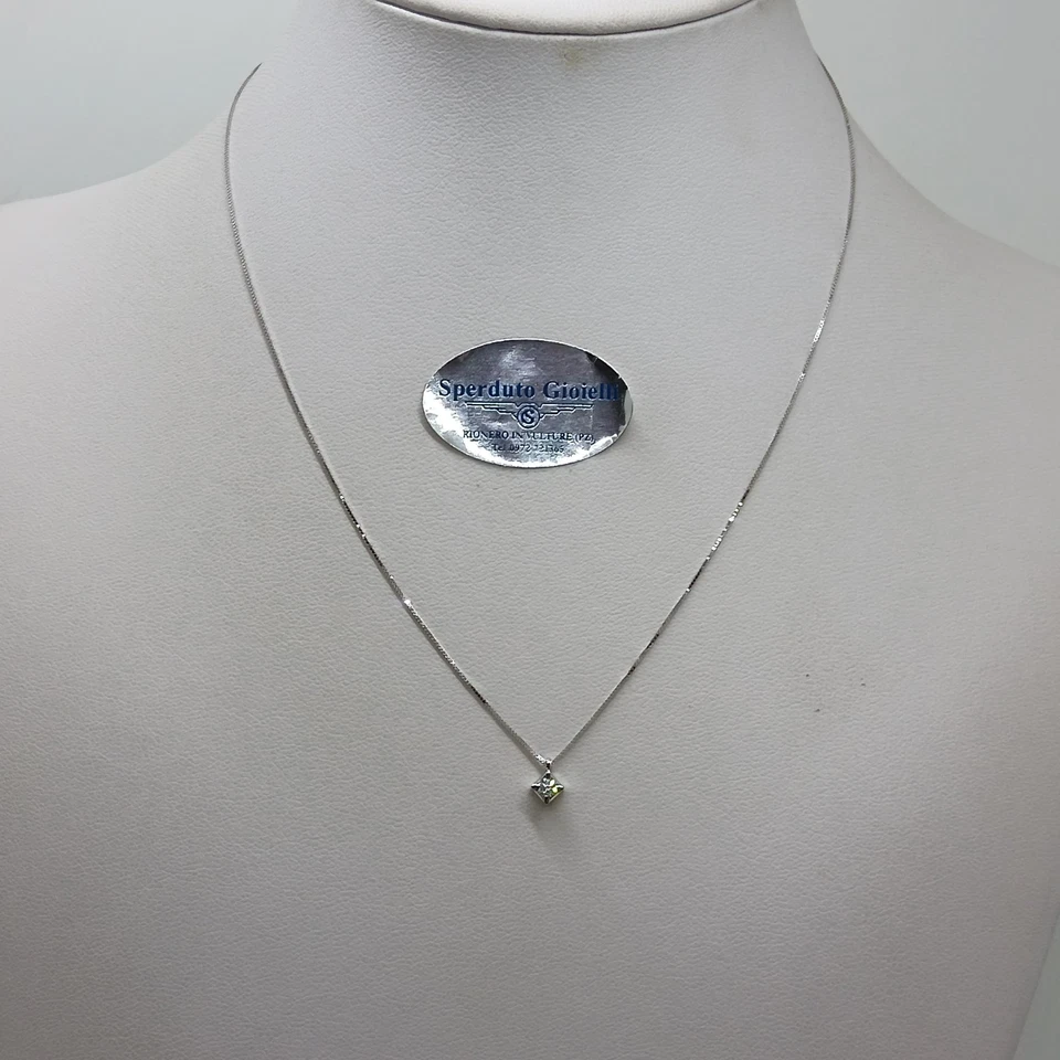 Armonías Collar Punto Luz En Oro Blanco 18KT 750 Y Diamante De 0.08 (0589) - Imagen 2 de 4