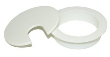 2 1/2inch CUT-HOLE SIZE White Round Wire Management Grommet w/ Removable Lid