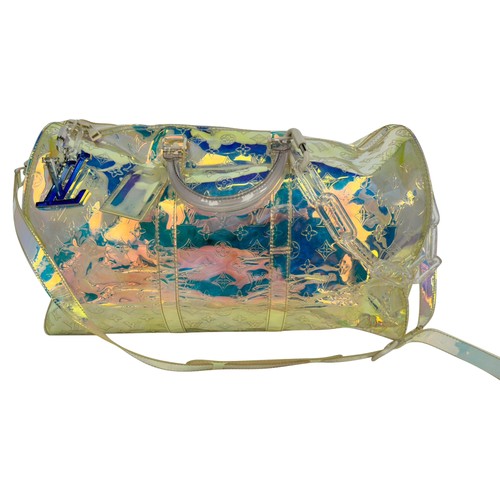 Louis Vuitton Monogram Prism Keepall Bandouliere Bag In Pvc Women Multic One
