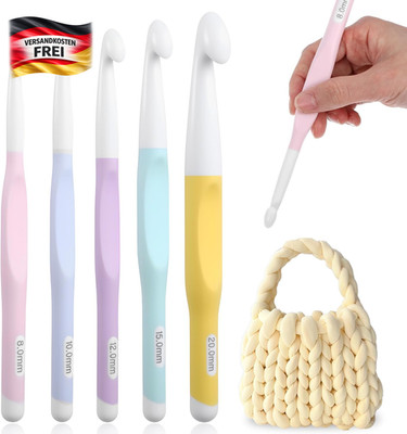 Große Häkelnadeln Set 5-teilig Ergonomisch für Decken Pullover Schals