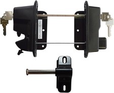 Lockable 2-Sided Black Zinc Metal Key Latch - Keyed Alike System