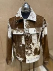 Men’s Genuine Cowhide Hair-On Leather Jacket -Natural Cow Skin Pattern Coat Gift