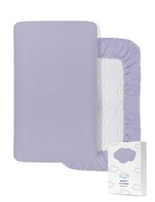 Purple Muslin Crib Sheets for Standard Crib Mattress, 28" x 52" Soft and Brea...