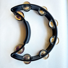 Rhythm Tech Half Moon Tambourine Hand Percussion Black Musical Instrument USA