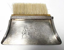 ANTIQUE SILVERPLATE EPC SILENT BUTLER CRUMB TRAY AND BRUSH