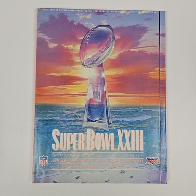 Super Bowl XXIII Program Jan 22, 1989 Cincinnati Bengals vs San Francisco 49ers