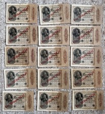 Konvolut Banknoten 15 x 1 Milliarde Mark 1922