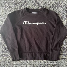 Champion Womens Size M Black Crewneck Pullover Sweatshirt