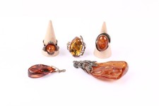 Srebro szterling bursztynowa biżuteria kwiatowa spangle słoneczne bałtycki naturalizm x 5 25g