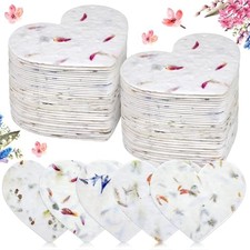 50 Heart Recycled Handmade Seed Papers - Plantable Wildflower Seed Paper