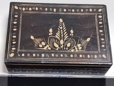 Vintage Antique Primitive Folk Art Solid Wood Dresser Trinked Box
