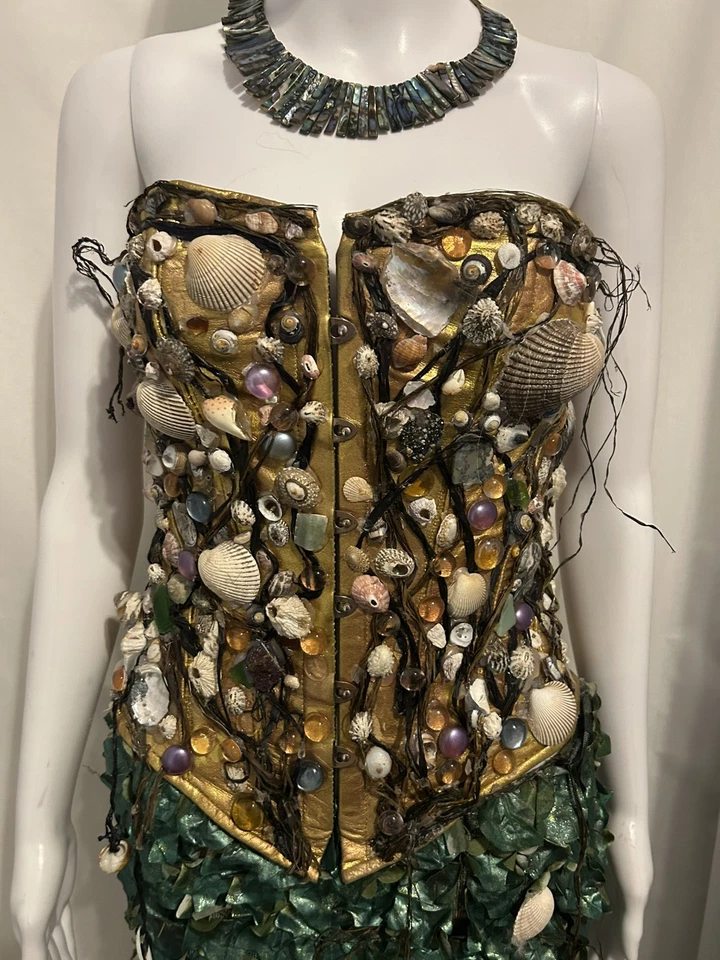 Ocean Shell Mermaid Costume Sz S/M Sea Witch Siren Cosplay Handmade Halloween - Image 3 of 4