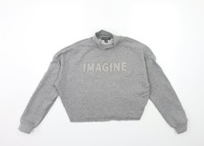 Primark Damen grau Pullover Sweatshirt Gr&ouml;&szlig;e 10