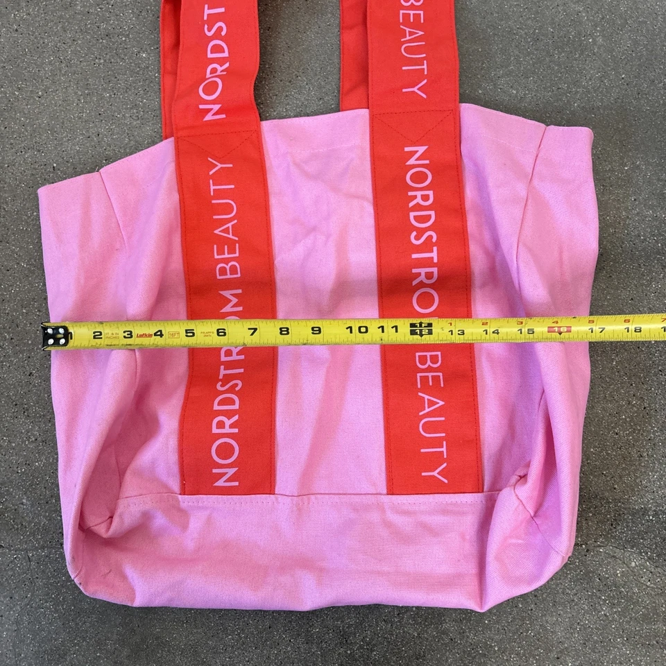 Bolso de Mano Nordstrom Beauty Lona Rosa y Rojo Foto 4 de 4