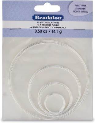 Beadalon Memory Draht Sortiment Pack Ring & Armband versilbert 0,5oz