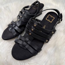 Vintage Liz Claiborne - Leather Strappy Heels Sandals Black Size 7 dead stock