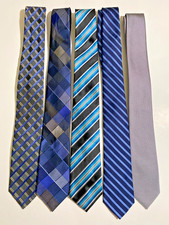 Lot of Five Men's Ties Paisley Geometric Striped Multi Color Classic Style