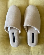 NWT NakedCashmere Naked Cashmere Mule Slippers Barley Taupe Tan Large 9/10