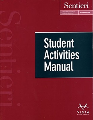 SENTIERI, 2ND ED, STUDENT ACTIVITIES MANUAL By Unknown *Excellent Condition*