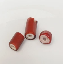 Rare, Antique Venetian White Heart African Trade Beads, 3 count