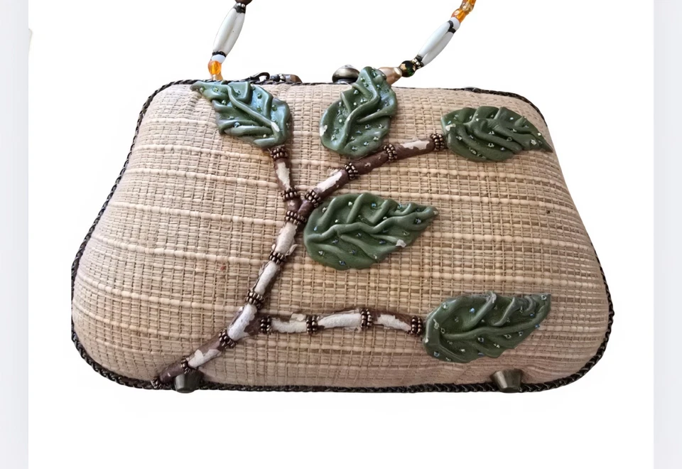 Bolso de Mano MARY FRANCES Dulce Néctar Colibrí Cuentas Floral Diseñador Cartera Foto 4 de 4
