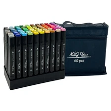 NextG Ideaz 60 Color Dual Tips Alcohol Based Ink Art Markers Broad and Fine Tips