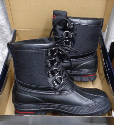 Men's POLO RALPH LAUREN Black LOWEN-BO-WPF Rubber Cordura Boots 8D