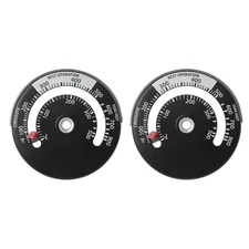 Magnetic Wood Stove Pipe Temperature Gauge Thermometer 2 Pieces Complete Set
