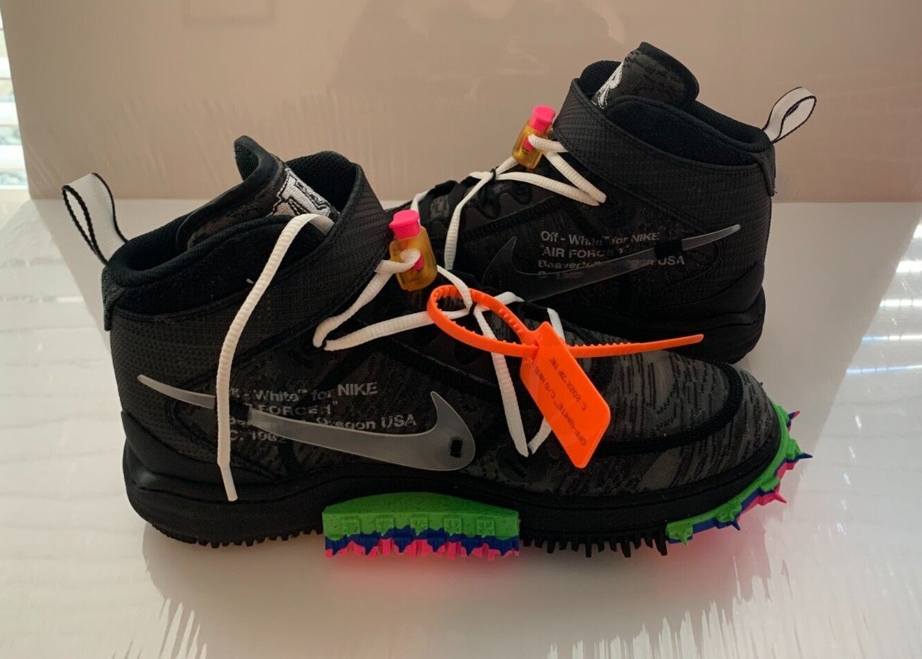 OFF WHITE X NIKE Taglia 11 Nike Air Force 1 x Off White Nero 2022