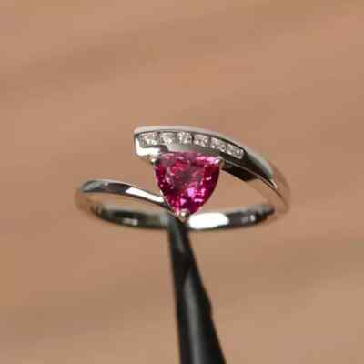 1.60CT Simulated Pink Ruby & Diamond Party Wear Ring 925 Silver Gold Finish