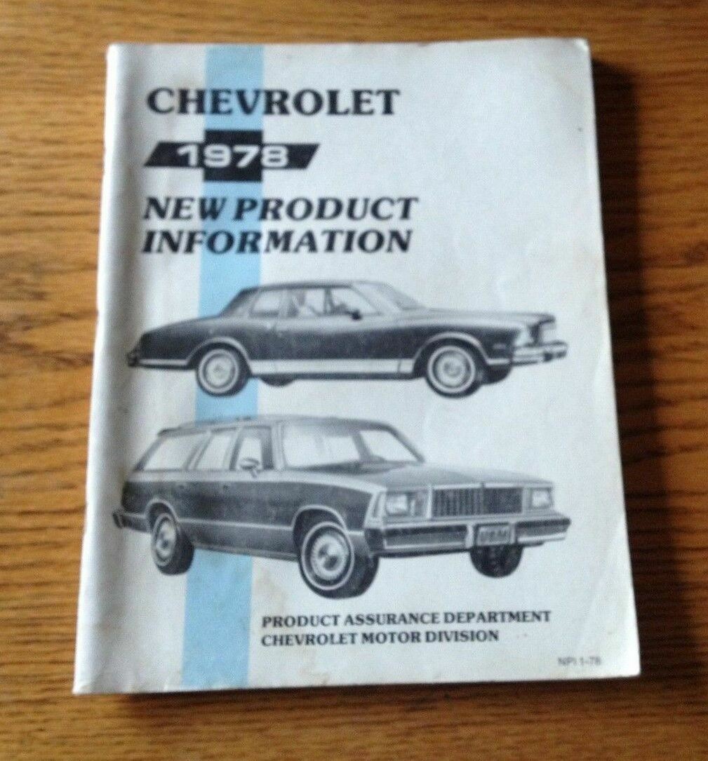 78 1978 Chevrolet New Product Information Manual | eBay