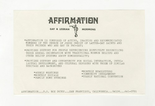 Affirmation Gay & Lesbian Mormons / 1979 - Picture 1 of 3