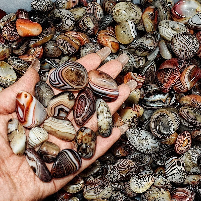 Hermosos patrones caídos de ágata con bandas de Madagascar de 1 kg envío aleatorio Foto 4 de 4