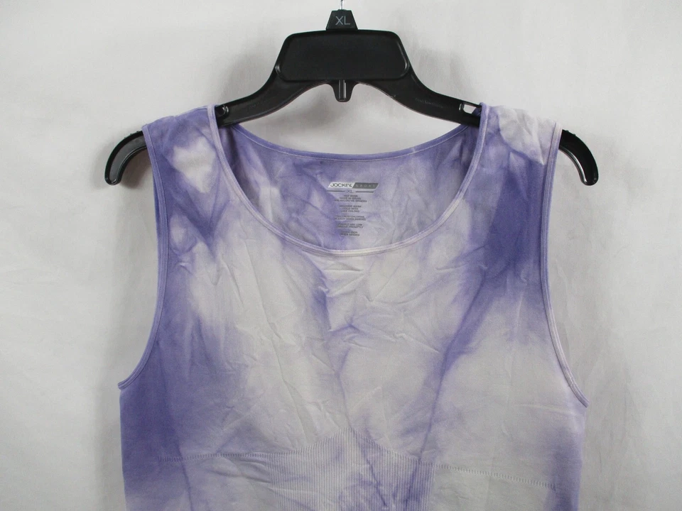 Camisa sin mangas deportiva Jockey para mujer XL púrpura cuello redondo tie dye atlética nailon Foto 2 de 4