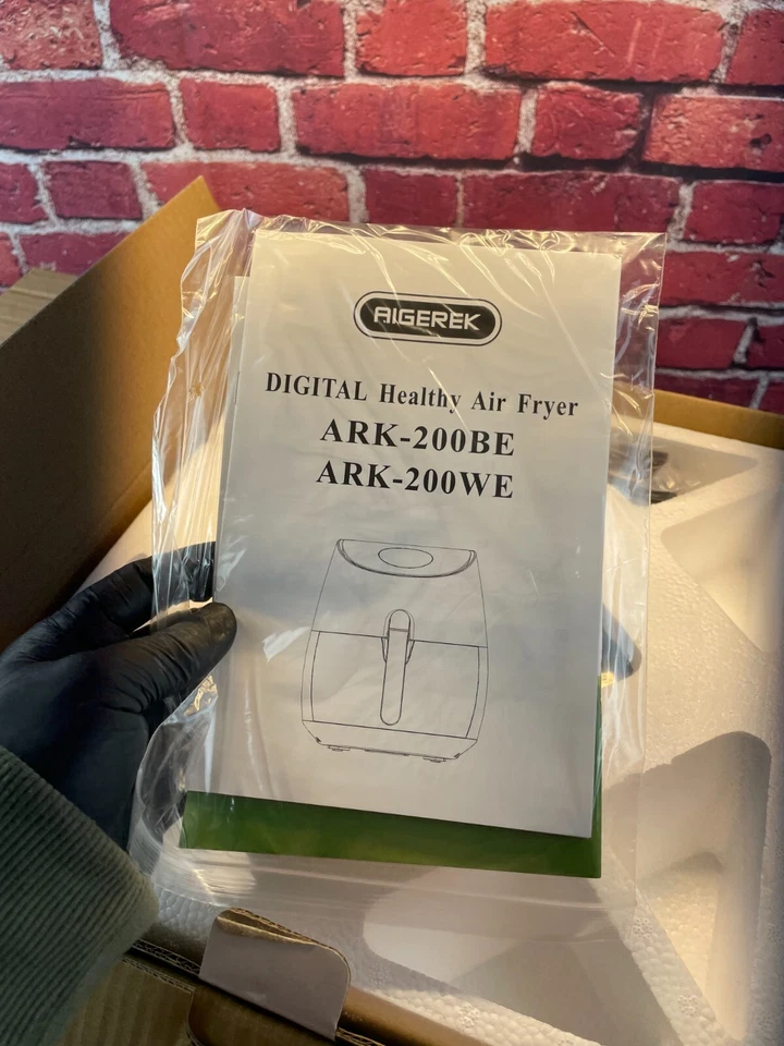 NUEVA Caja Abierta - FREIDORA DE AIRE SALUDABLE AIGEREK Modelo ARK-200BE - Negra Excelente Foto 4 de 4