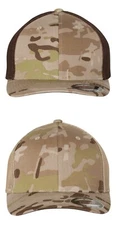 Flexfit Trucker Mesh Baseball Cap Camo Hat Curved Visor Flex Fit 6511
