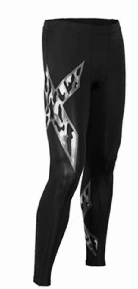 GENUINE | 2XU Mens Compression Long Tights (Black/Camo Grayscale) - Image 3 of 4