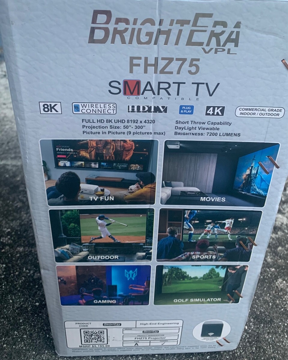 bright era projector FHZ75 smart tv fully HD 8K wireless connect