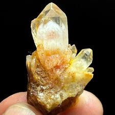 52ct  Natural Lemurian Yellow lemon Quartz Lemuria Crystal Point&Pyramid C270