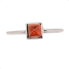 Natural Garnet - Madagascar 925 Sterling Silver Ring Jewelry s.8 CR74592