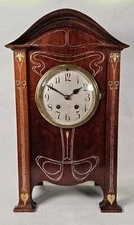 Antique German Lenzkirch Inlaid Art Nouveau Bracket Clock