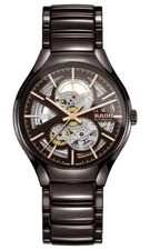 Rado True Automatic Open Heart High-Tech Ceramic Brown Dial Men Watch R27511302 