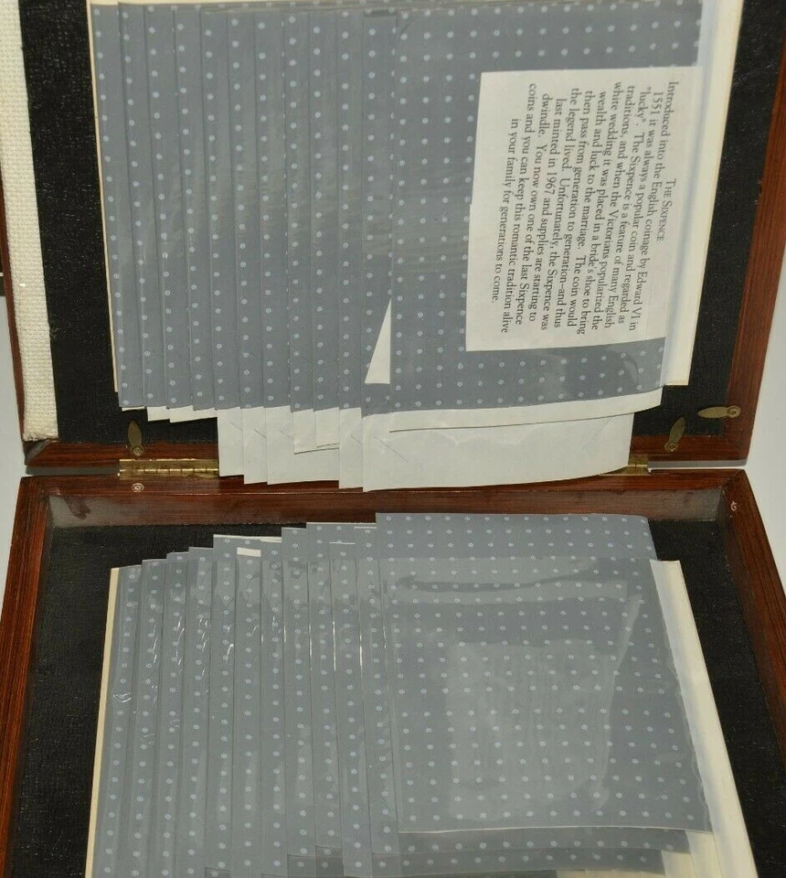 Caja de almacenamiento álbum de fotos vintage blanca de seis peniques para regalo de boda RARO Foto 4 de 4