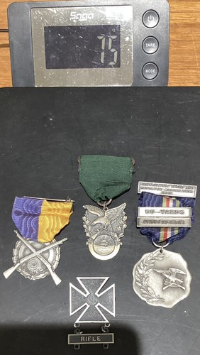 4 Vintage Sterling Silver Target Shooting Medals/pins 1935-WWII - Picture 3 of 4