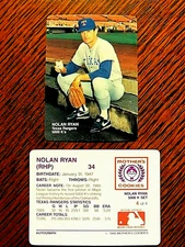 NOLAN RYAN 1990' MOTHER'S COOKIES "5000K's" #4 of 4  TEXAS RANGERS   HOF