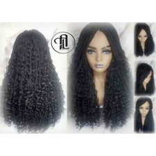 Black boho curly box braids Wig Straight bohemian gypsy Curly Box Braids