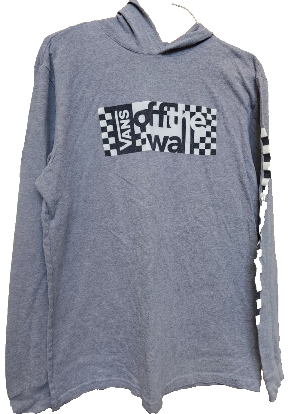 Vans Gray Off The Wall Hoodie Shirt XL Skater Long Sleeve Tee