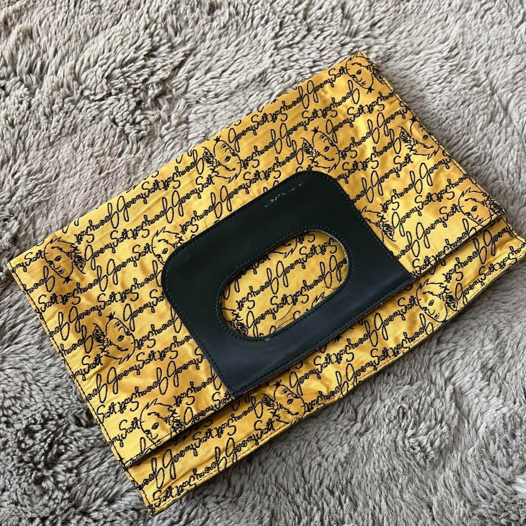 Rare Jeremy Scott Clutch Bag Yellow Genuine Used Limited