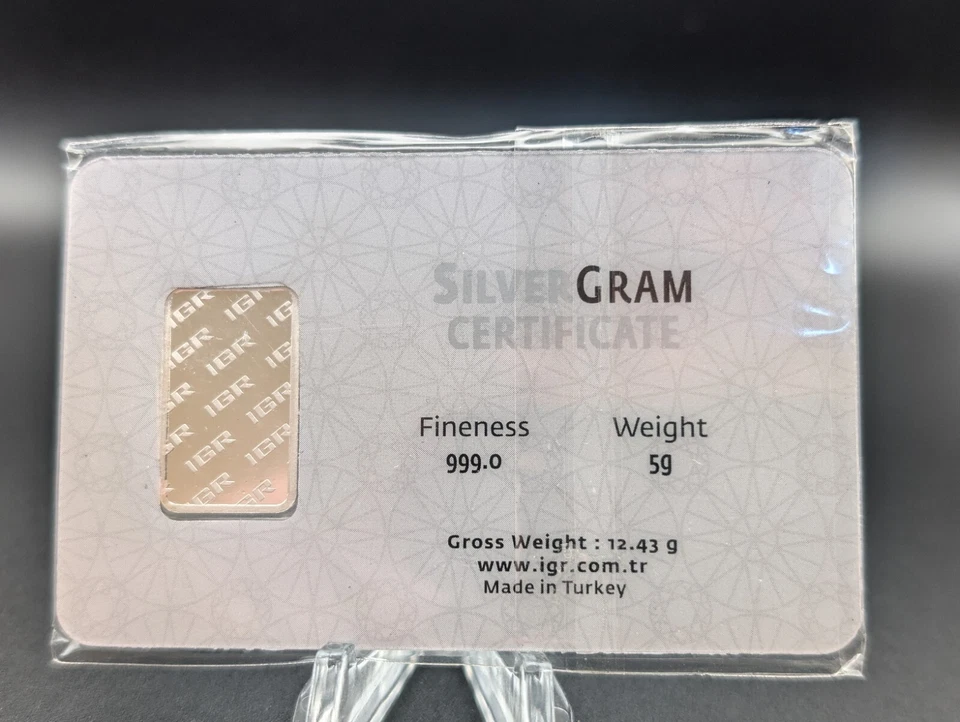 5 Gram 999 Fine Silver IGR Bar In Original Card Fractional Silver - Image 2 of 2
